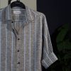 Walnut Blue Striped Casual Shirt.