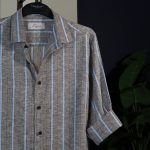Walnut Blue Striped Casual Shirt.