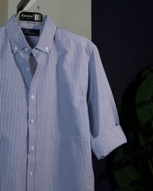 Men's Classic Slim Fit Blue Stripe.