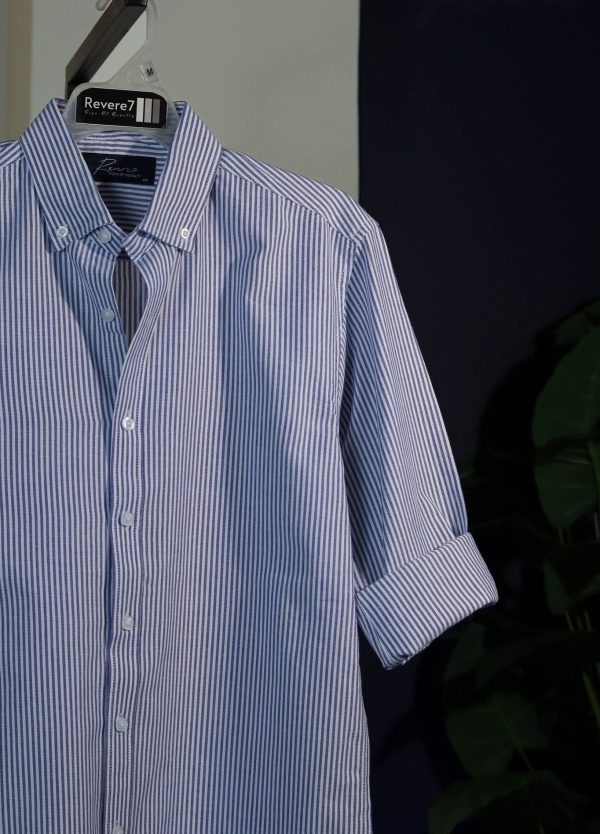 Men's Classic Slim Fit Blue Stripe.