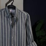 Grey Striped full Sleeve shirt.