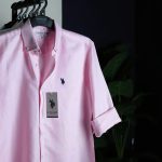 Pink Remi rayon solid shirt.