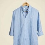 Remi cotton sky blue shirt.