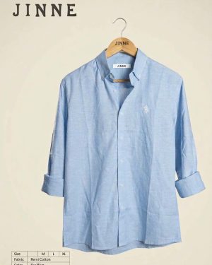 Remi cotton sky blue shirt.