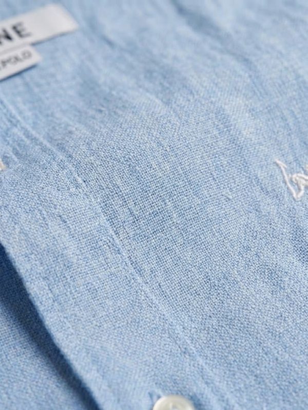 Remi cotton sky blue shirt.
